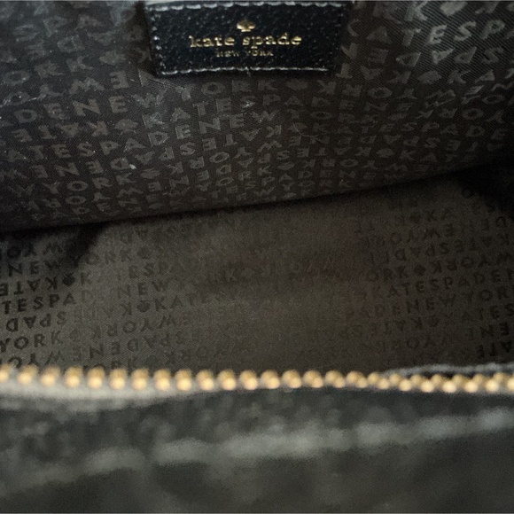 Vintage KATE SPADE Satchel Tote Shoulder Crossbody Bag Leather Black Medium - Picture 7 of 7